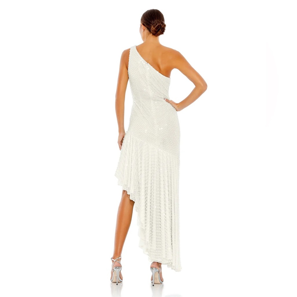 Mac Duggal Asymmetrical White Dress - Picture 2 of 4